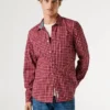 Camicia slim fit in popeline a quadri Camicia slim fit in popeline a quadri