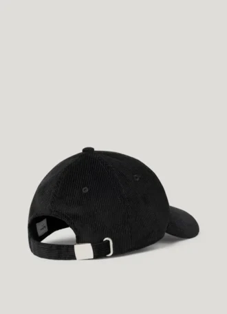 Cappellino in velluto a coste con logo ricamato