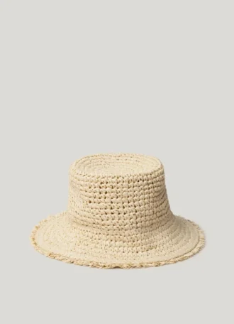 Cappello a secchiello in rafia