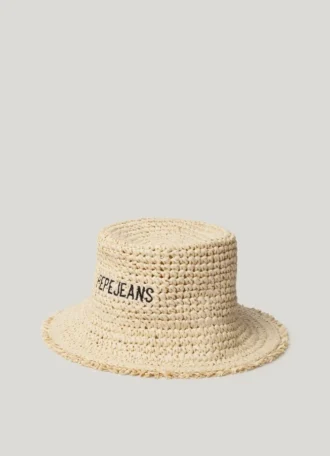 Cappello a secchiello in rafia
