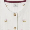 Cardigan a maglia pointelle con fiori ricamati Cardigan a maglia pointelle con fiori ricamati