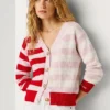 Cardigan in maglia a righe