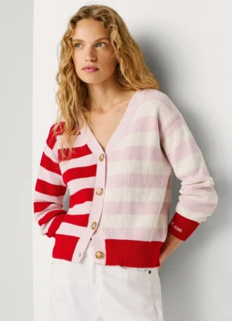 Cardigan in maglia a righe