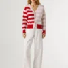 Cardigan in maglia a righe