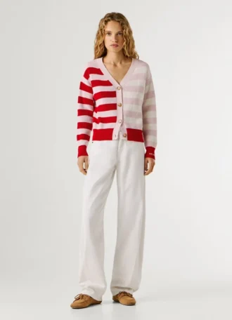 Cardigan in maglia a righe