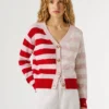 Cardigan in maglia a righe