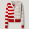 Cardigan in maglia a righe