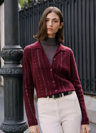 Cardigan in maglia con paillettes