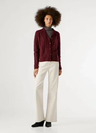 Cardigan in maglia con paillettes