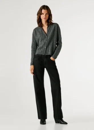 Cardigan in maglia con paillettes