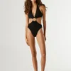 Costume da bagno a righe con cut-out Costume da bagno a righe con cut-out