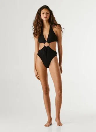 Costume da bagno a righe con cut-out Costume da bagno a righe con cut-out