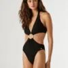Costume da bagno a righe con cut-out Costume da bagno a righe con cut-out