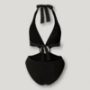 Costume da bagno a righe con cut-out Costume da bagno a righe con cut-out