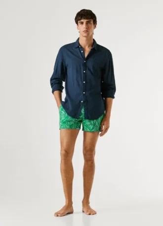 Costume da bagno con stampa a foglie