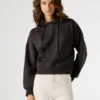 Felpa con cappuccio e logo con strass Felpa con cappuccio e logo con strass