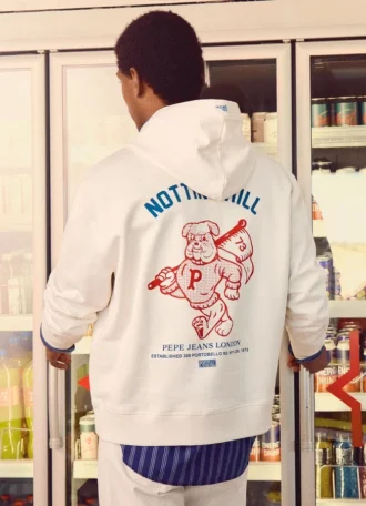 Felpa con cappuccio e stampa sul retro