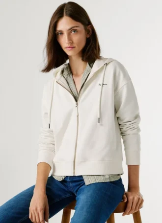Felpa con cappuccio e zip integrale