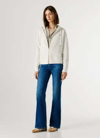 Felpa con cappuccio e zip integrale