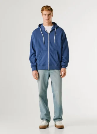 Felpa con cappuccio e zip integrale