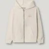 Felpa con cappuccio e zip integrale dal taglio comodo Felpa con cappuccio e zip integrale dal taglio comodo