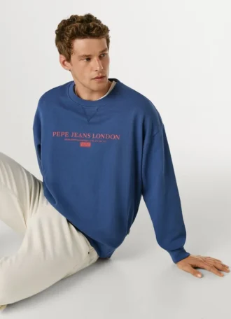 Felpa con logo e girocollo