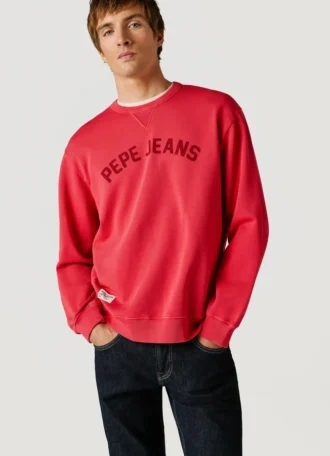 Felpa con logo e girocollo