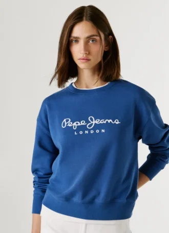 Felpa con logo e girocollo