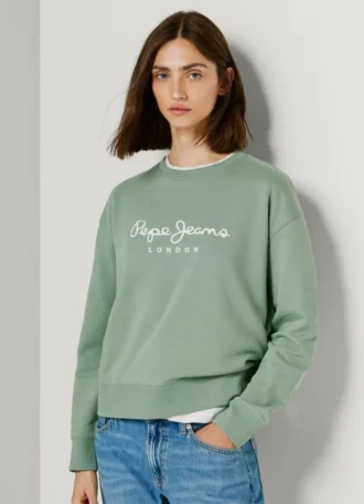 Felpa con logo e girocollo