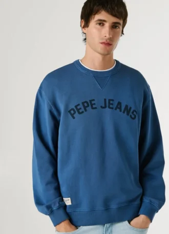 Felpa con logo e girocollo