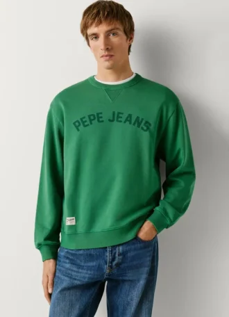 Felpa con logo e girocollo