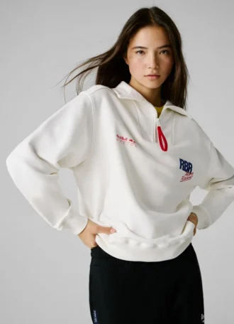 Felpa con mezza zip dalla vestibilità comoda