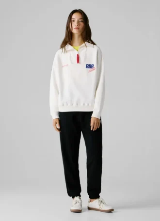Felpa con mezza zip dalla vestibilità comoda