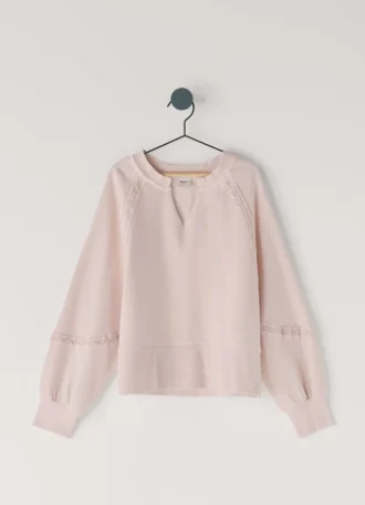 Felpa girocollo con pizzo