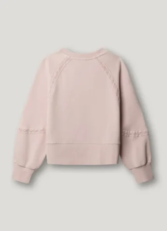 Felpa girocollo con pizzo