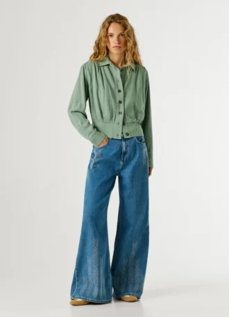 Giacca bomber con colletto a camicia Giacca bomber con colletto a camicia