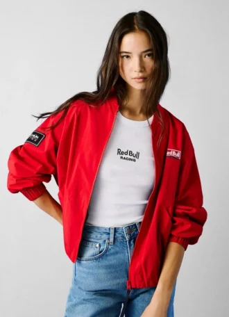 Giacca bomber con stampa sul retro