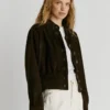 Giacca bomber in pelle scamosciata Giacca bomber in pelle scamosciata