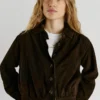 Giacca bomber in pelle scamosciata Giacca bomber in pelle scamosciata