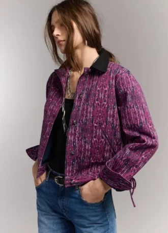 Giacca con colletto a camicia stampato