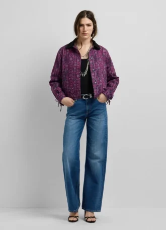 Giacca con colletto a camicia stampato