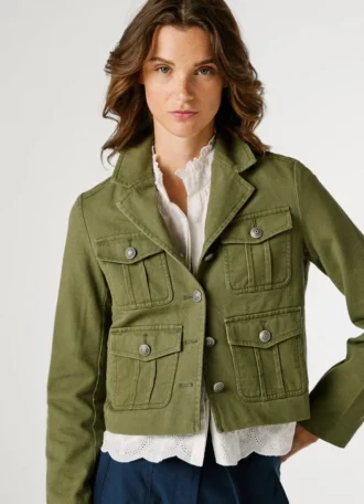 Giacca corta in twill