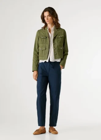Giacca corta in twill