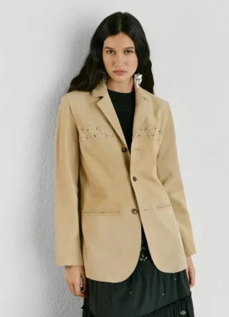 Giacca in pelle scamosciata
