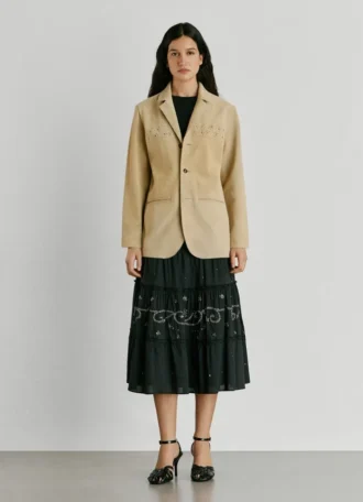 Giacca in pelle scamosciata
