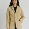 Giacca in pelle scamosciata