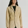 Giacca in pelle scamosciata