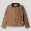 Giacca in tela di cotone con colletto a camicia Giacca in tela di cotone con colletto a camicia