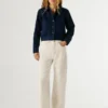 Giacca in twill con colletto a camicia