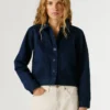 Giacca in twill con colletto a camicia